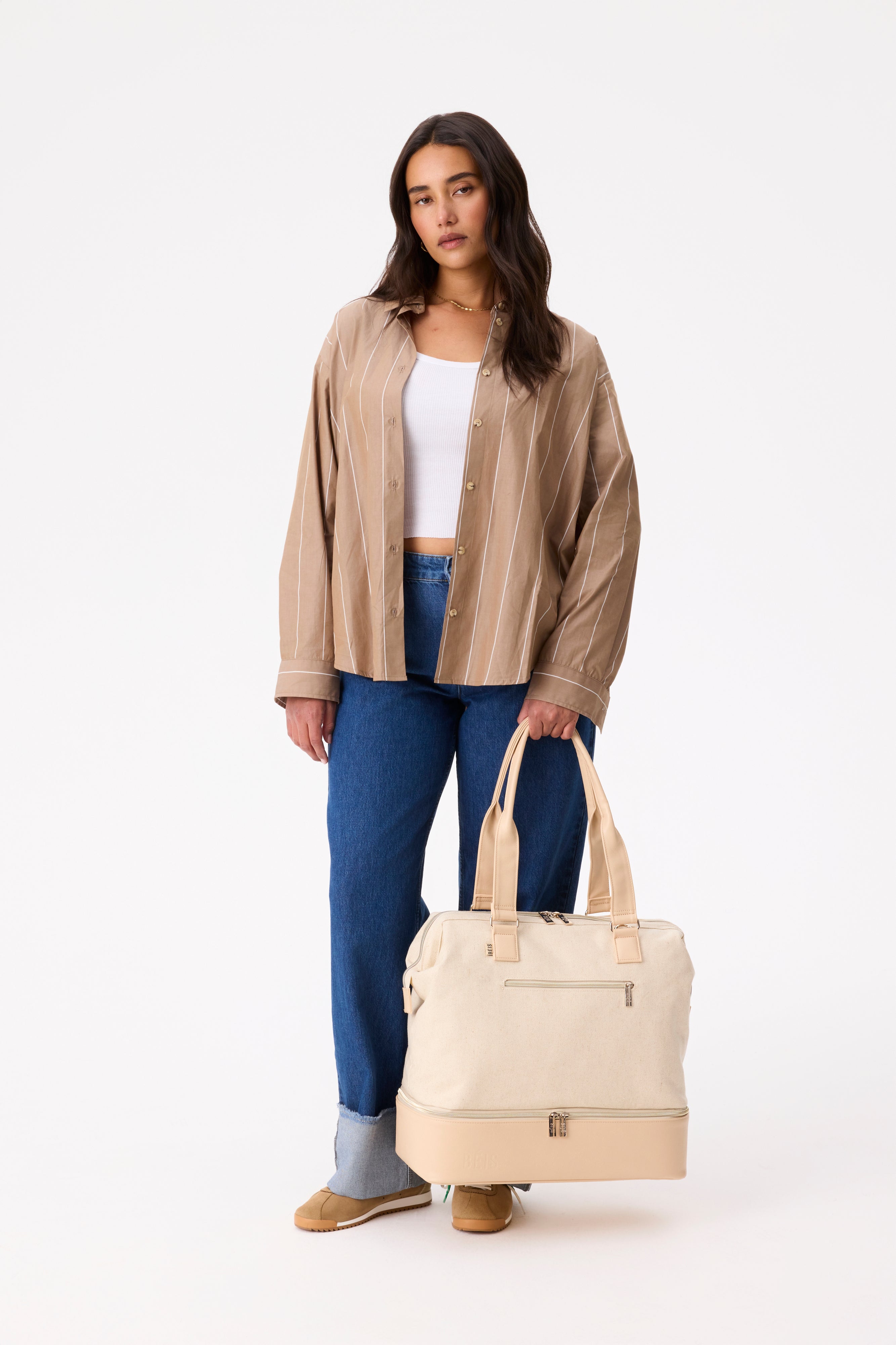 Alternative view of The Mini Weekender in Beige