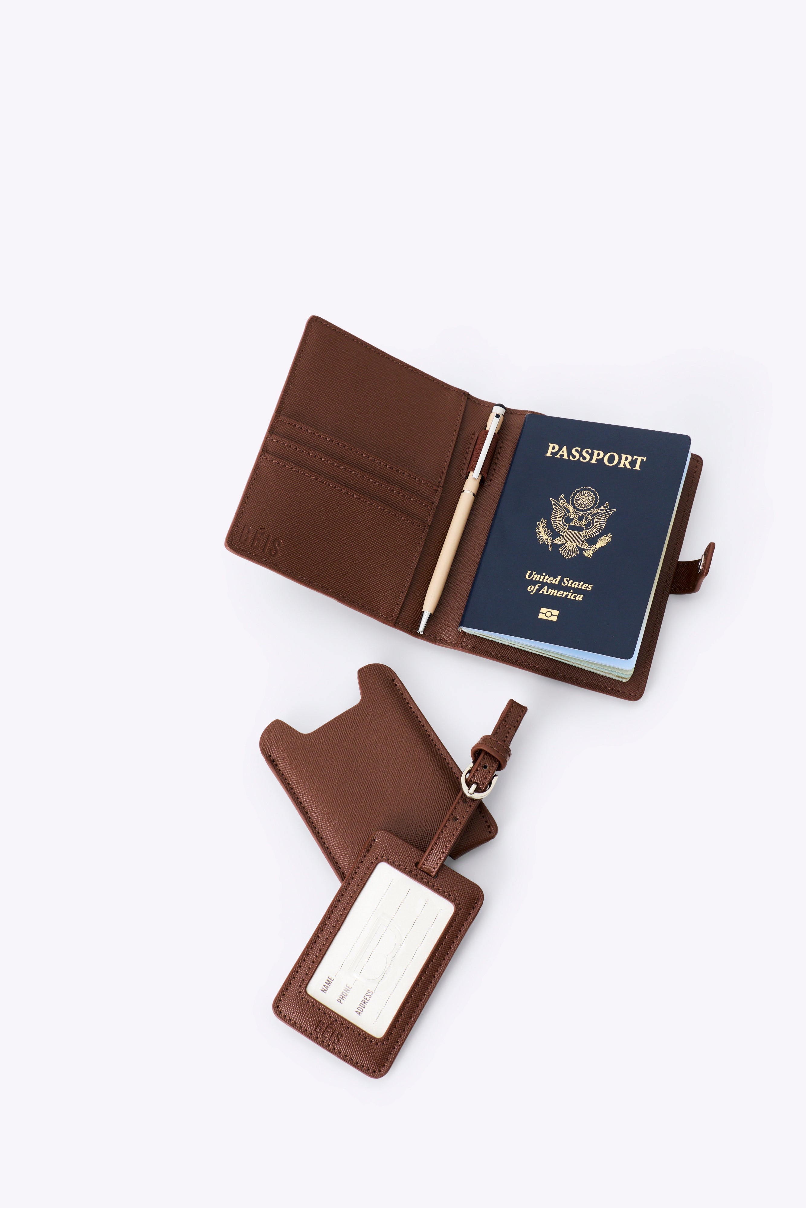 The Passport & Luggage Tag Set in Maple - Image 6