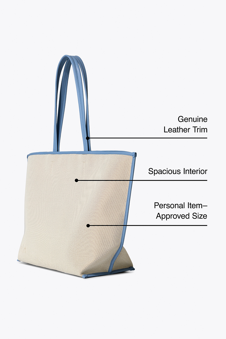 Alternative view of The Canvas and Leather Tote in Dusty Blue