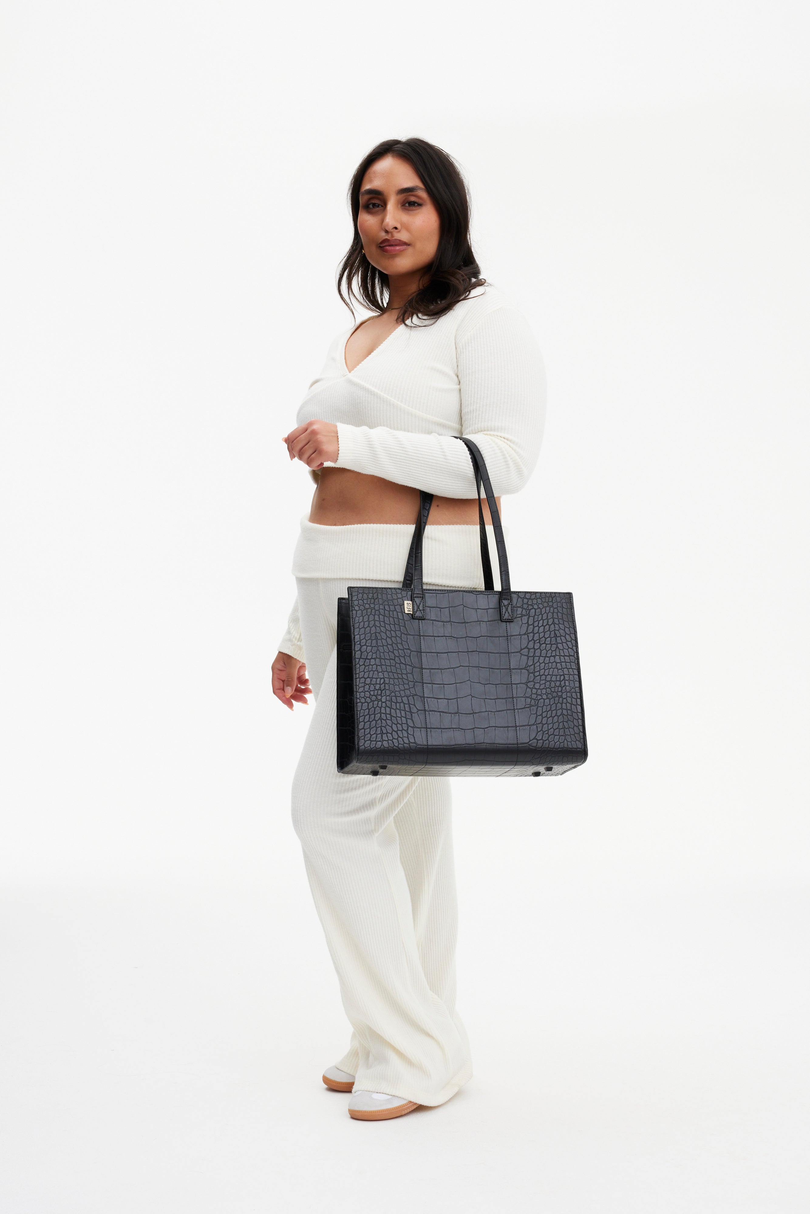 Alternative view of The Work Tote in Black Croc