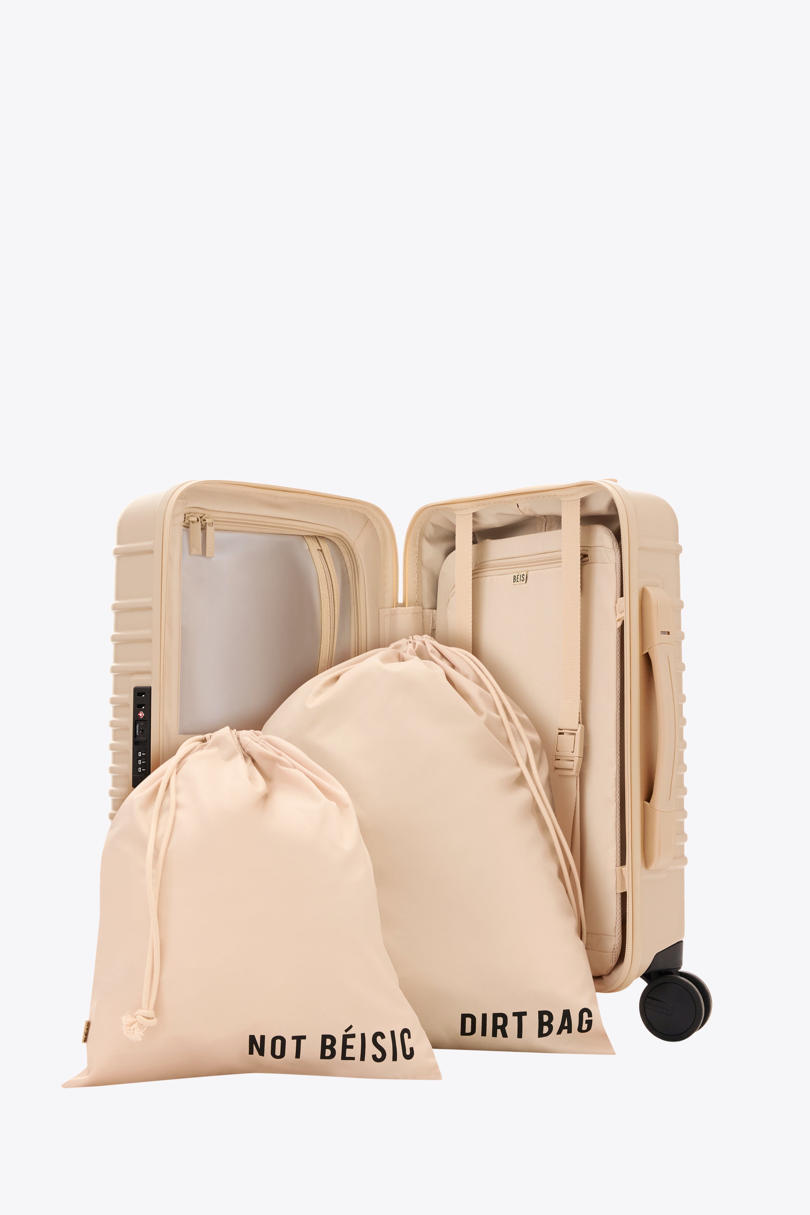 The Small Carry-On Roller in Beige - Image 4
