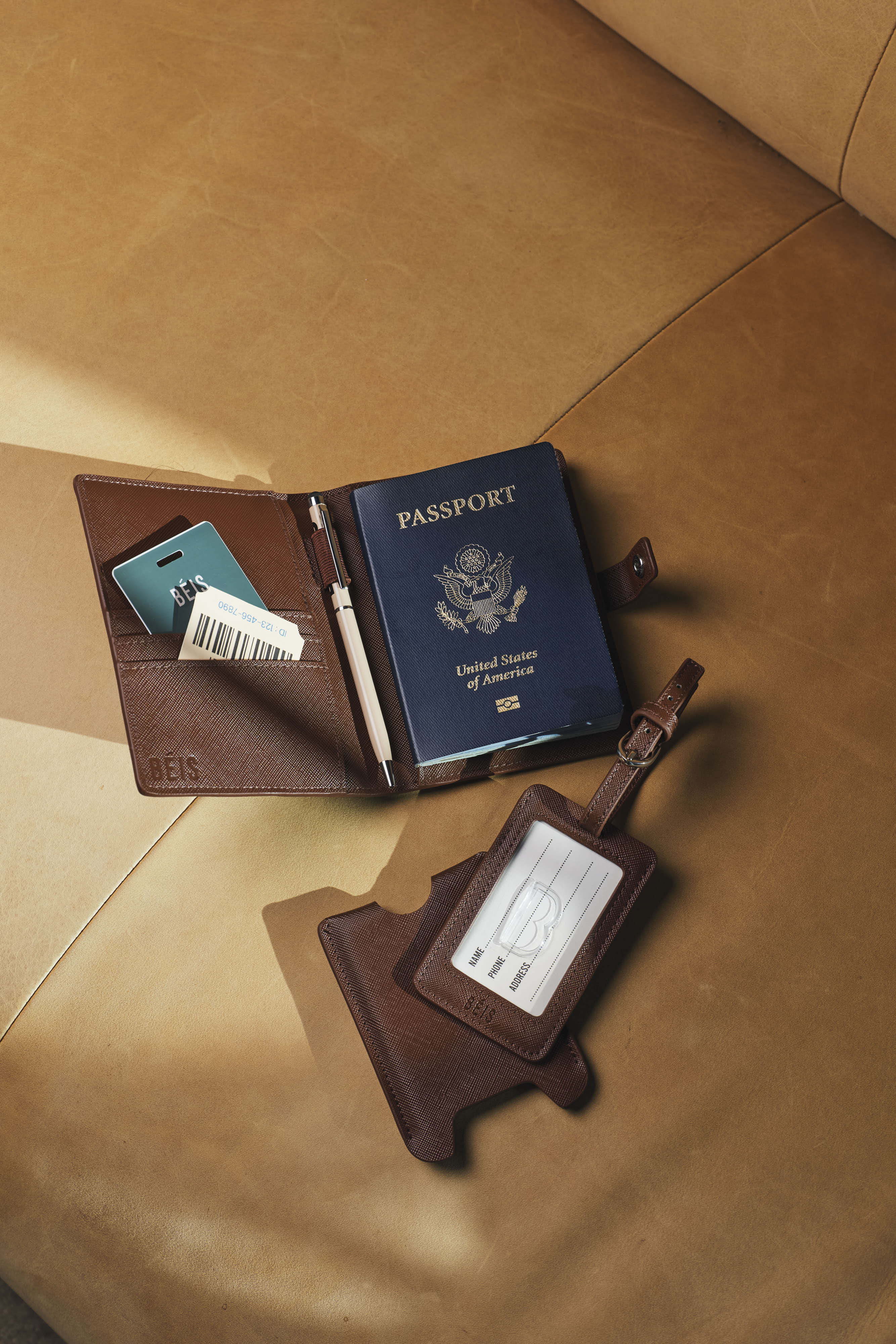 The Passport & Luggage Tag Set in Maple - Image 3