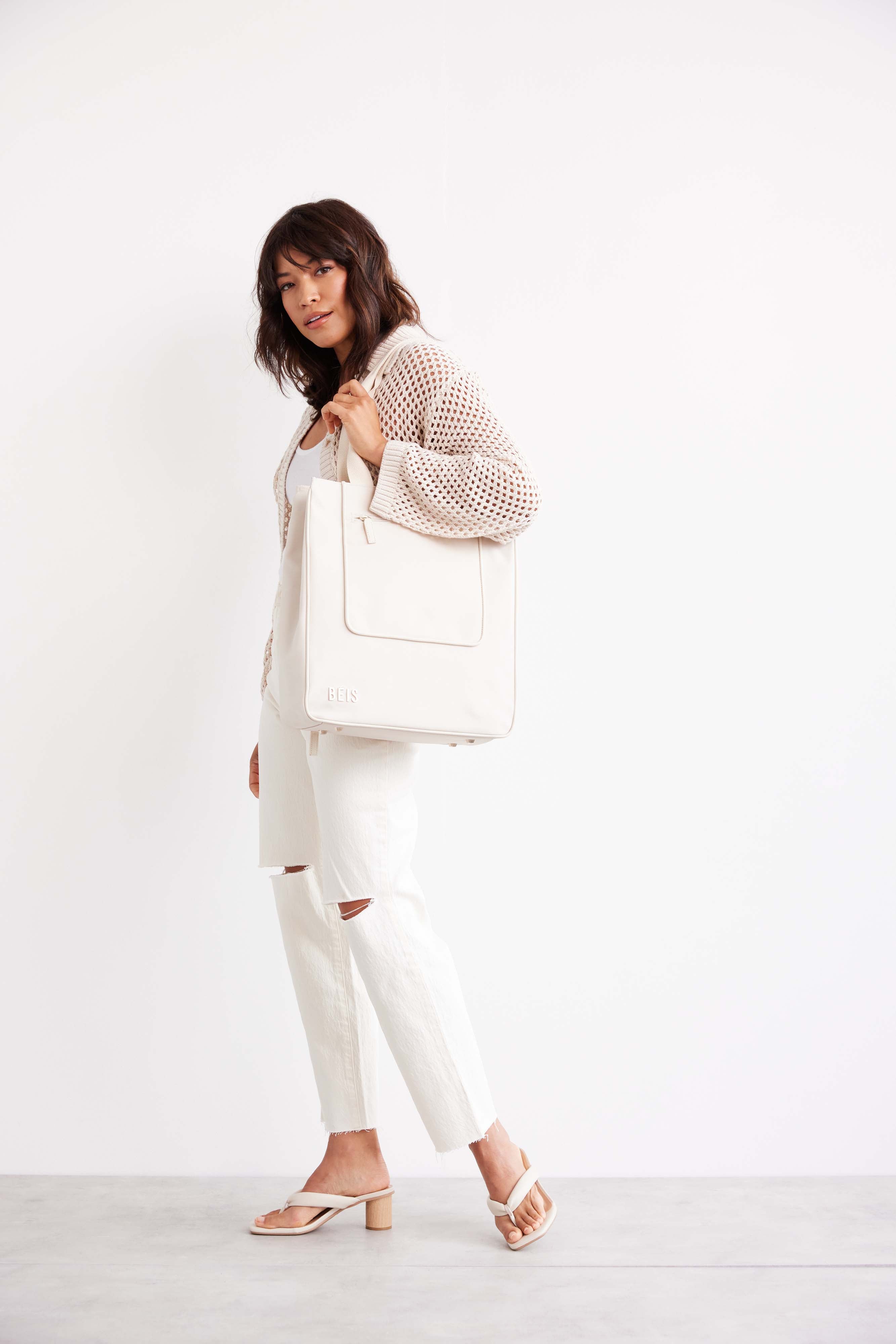 The North To South Tote in Beige - Image 5