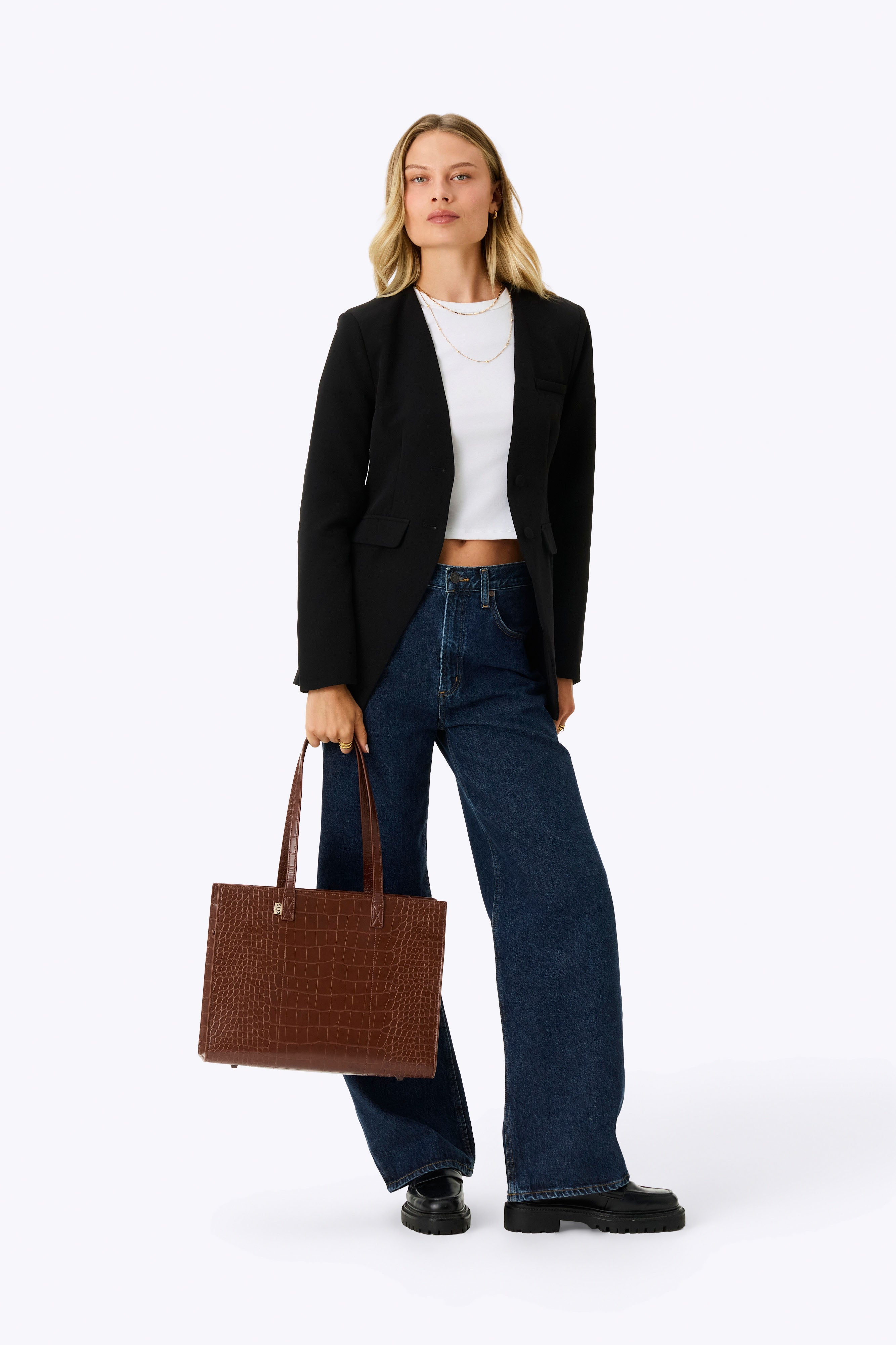 Alternative view of The Work Tote in Maple Croc